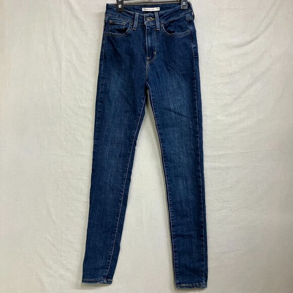 Levi's Women's Size 24 Blue 721 High-Rise Skinny Jeans Dark Wash Denim - Picture 2 of 13